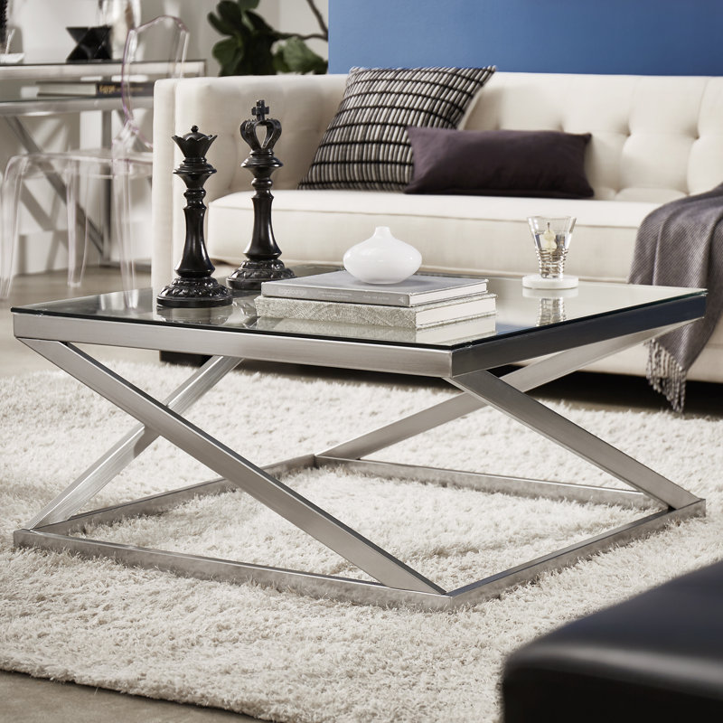 Wade Logan® Horncastle Cross Legs Coffee Table & Reviews Wayfair